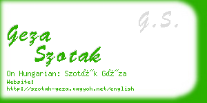 geza szotak business card